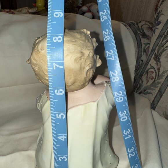 Antique Bisque Flute Baby Statue Porcelain Conta Boehme 8x5” BROKEN PINKY FINGER - Picture 3 of 15